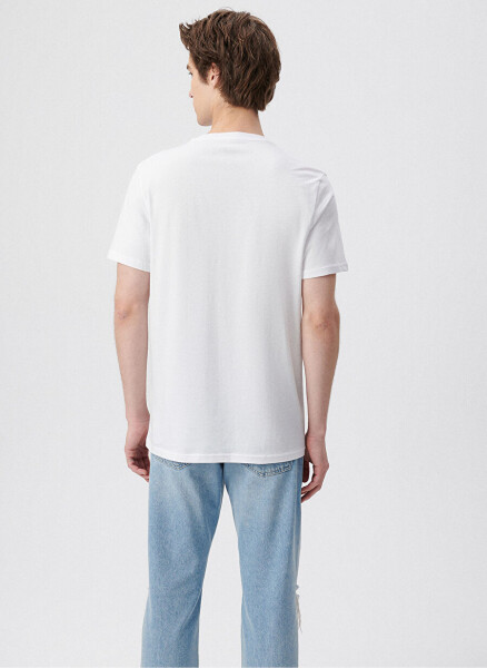 Mavi M066841-620 Crew Neck Slim Fit Printed White Men's T-Shirt - 4
