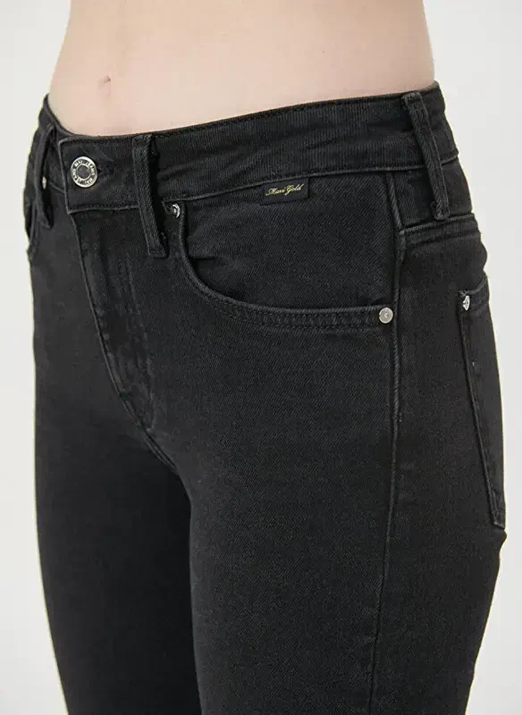 Mavi Mariya Yuqori Bel Bootcut Pacha Flare To'q Kulrang Ayollar Denim Shim M101225-80998 - 6