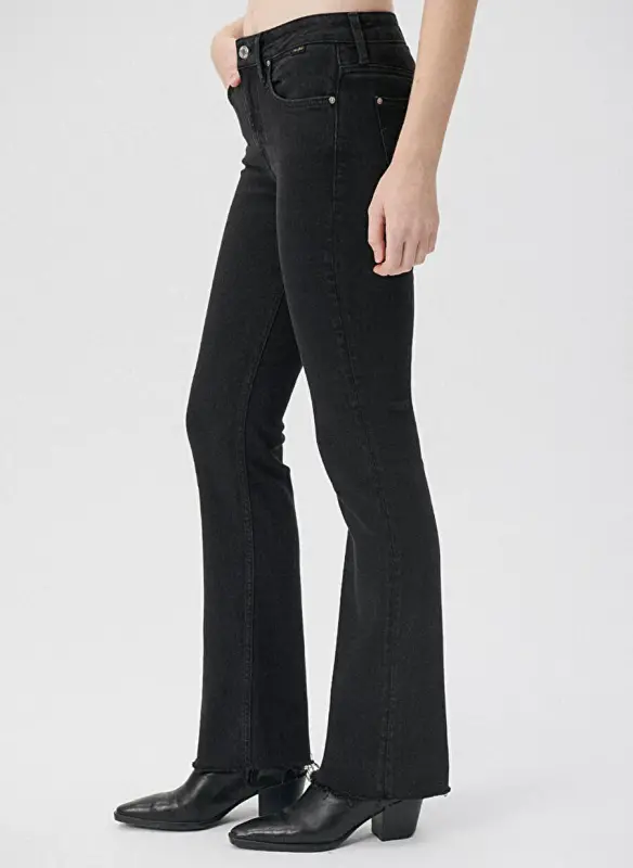 Mavi Mariya Yuqori Bel Bootcut Pacha Flare To'q Kulrang Ayollar Denim Shim M101225-80998 - 3