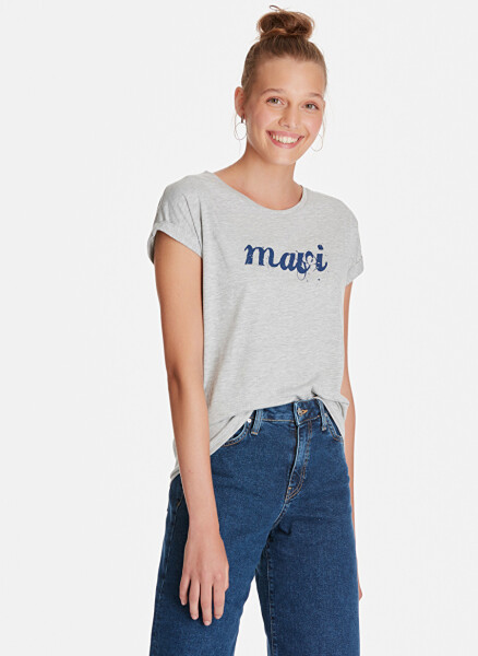 Mavi Mavi Logo İstanbul Gri Melanj T-Shirt - 1