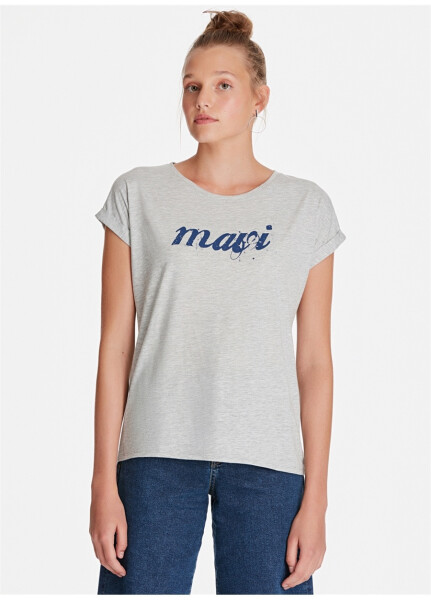 Mavi Mavi Logo İstanbul Gri Melanj T-Shirt - 10