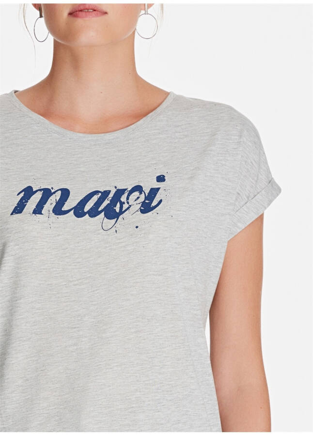 Mavi Mavi Logo Istanbul Kulrang Melanj T-Shirt - 12