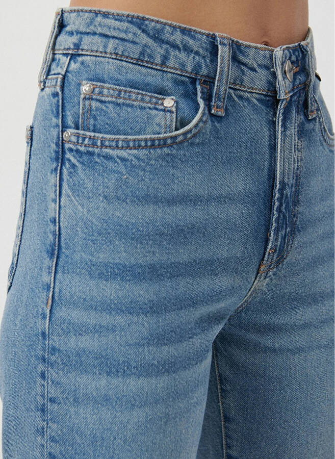 Mavi MIAV INDIGO DENIM Yüksek Bel İspanyol Paça Flare Paça Mavi Kadın Denim Pantolon M1010299-83039 - 7