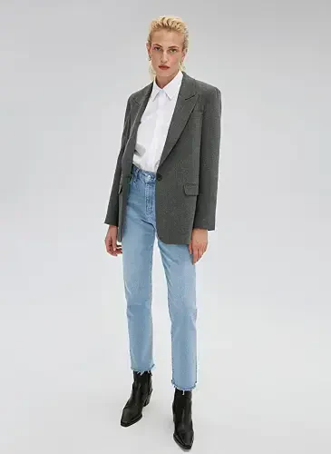 Mavi New York Yüksek Bel Ankle Paça Straight Fit Mavi Kadın Denim Pantolon M101441-86391 - 1