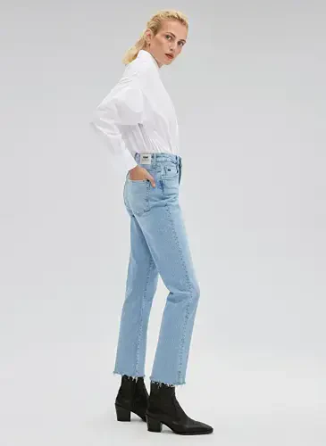 Mavi New York Yüksek Bel Ankle Paça Straight Fit Mavi Kadın Denim Pantolon M101441-86391 - 5