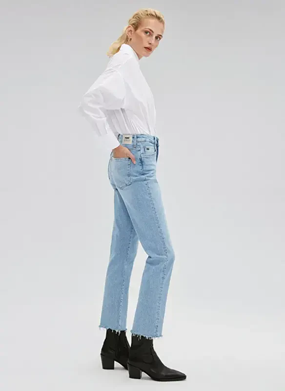 Mavi New York Yüksek Bel Ankle Paça Straight Fit Mavi Kadın Denim Pantolon M101441-86391 - 5