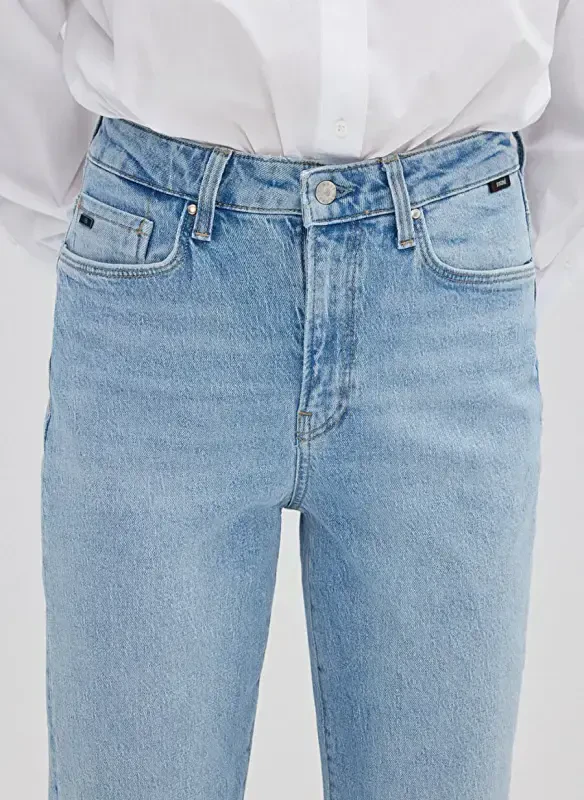 Mavi New York Yüksek Bel Ankle Paça Straight Fit Mavi Kadın Denim Pantolon M101441-86391 - 6