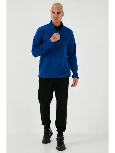 Mavi Regular Fit Anti-Pilling Tüylenme Yapmayan Bato Yaka Kışlık Şardonlu Erkek Polar 5906001-Mavi - LC WAIKIKI (1)