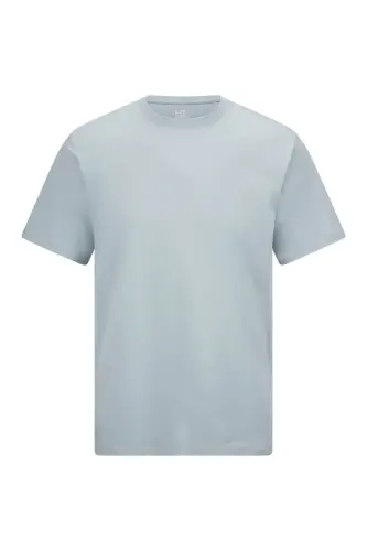 Mavi Regular Fit Pamuklu Bisiklet Yaka Tişört-Mavi 