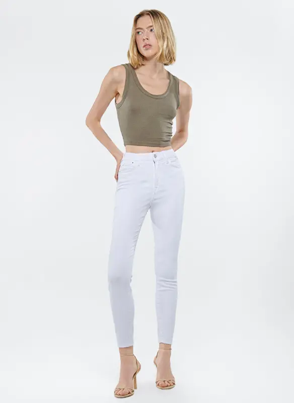Mavi Serenay Yüksek Bel Dar Paça Skinny Fit Beyaz Kadın Denim Pantolon M100980-83673 - 1