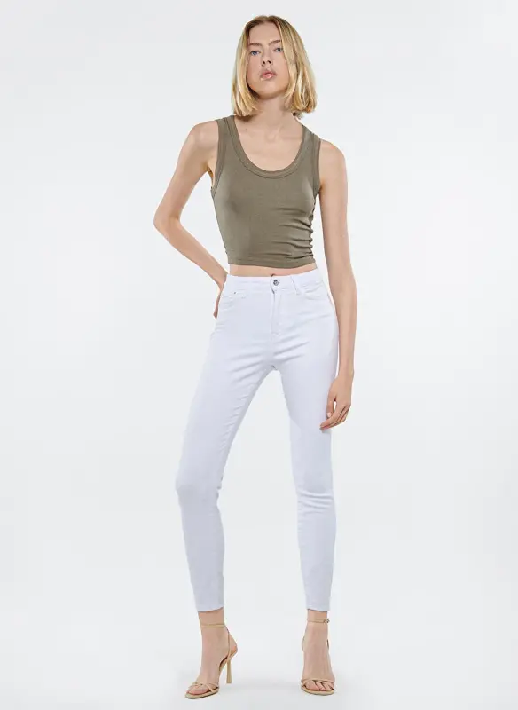 Mavi Serenay Yüksek Bel Dar Paça Skinny Fit Beyaz Kadın Denim Pantolon M100980-83673 - 2