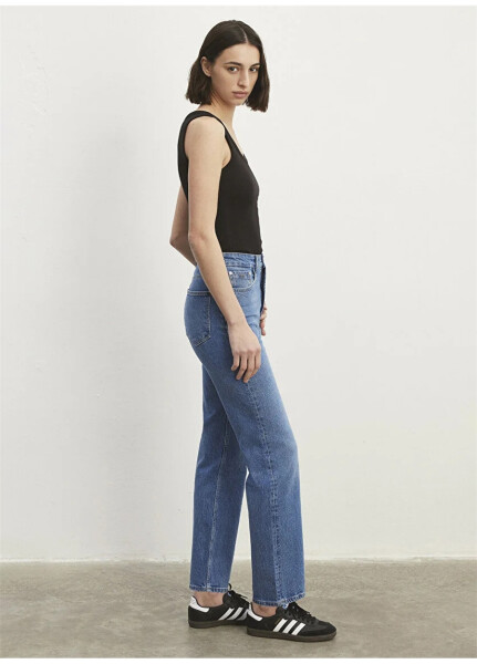 Mavi SKY Yüksek Bel Straight Mavi Kadın Denim Pantolon M1010627-87211 - 14