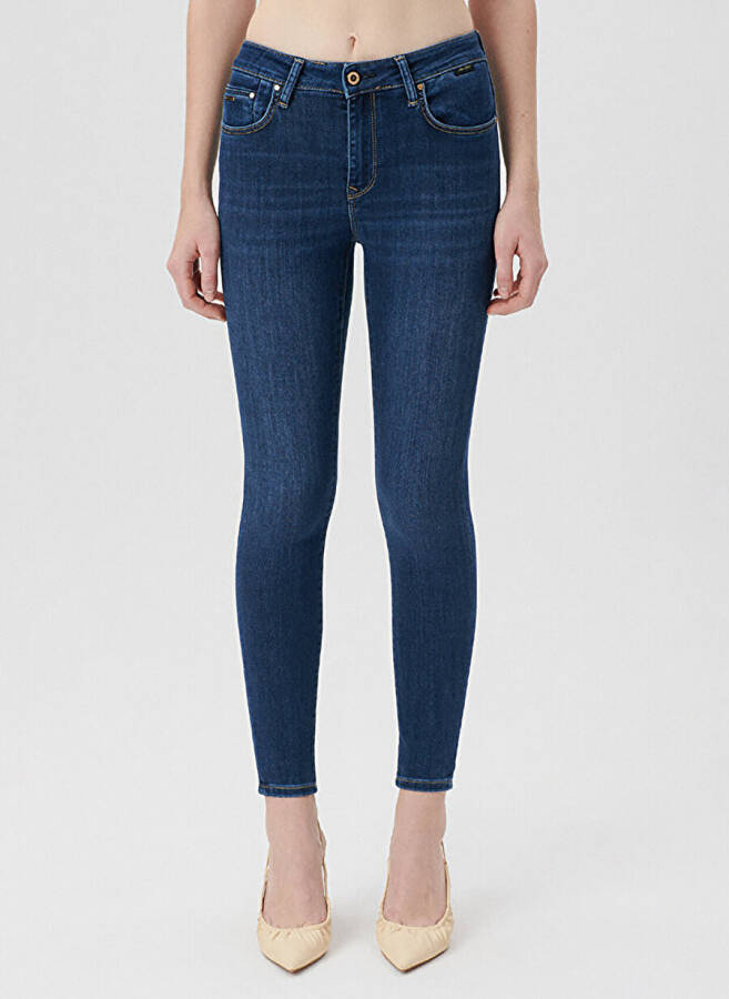 Mavi TESS Indigo GOLD PREM Normal Bel Ankle Paça Skinny Fit Kadın Denim Pantolon M100328-82232 - 11