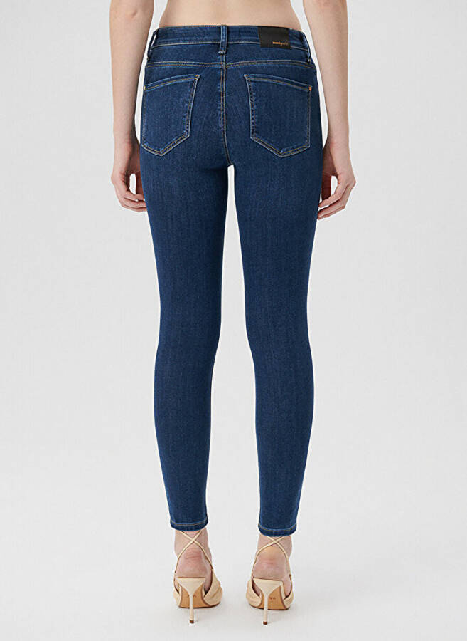 Mavi TESS Indigo GOLD PREM Normal Bel Ankle Paça Skinny Fit Kadın Denim Pantolon M100328-82232 - 12