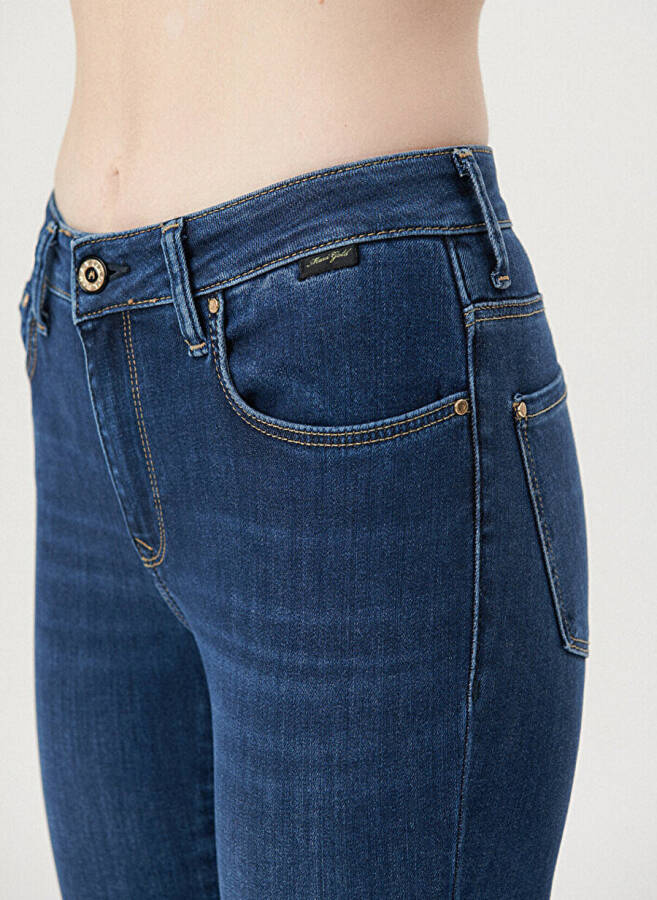 Mavi TESS Indigo GOLD PREM Normal Bel Ankle Paça Skinny Fit Kadın Denim Pantolon M100328-82232 - 13