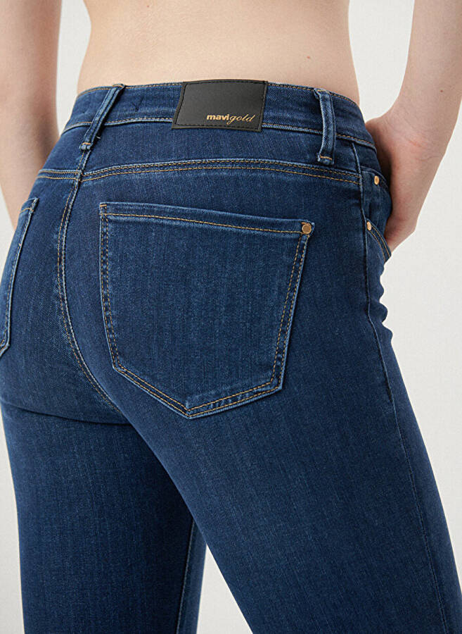 Mavi TESS Indigo GOLD PREM Normal Bel Ankle Paça Skinny Fit Kadın Denim Pantolon M100328-82232 - 15