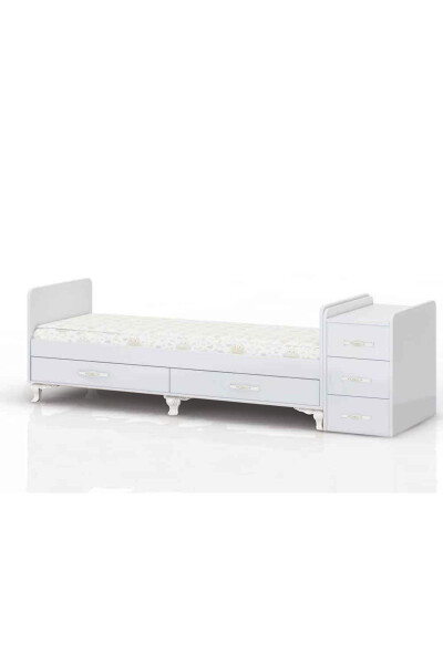 Mavi Uyku Setli, Yataklı, Anne Yanı Olabilen, Sallanır Büyüyen Bebek Beşiği 60 x 120 - 3