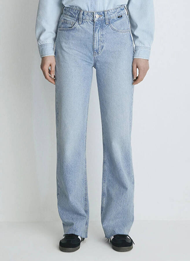 Mavi VICTORIA Lt Denim Wide Leg Women's Denim Pants M101072-34111 - 3