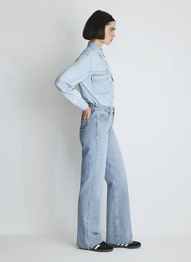 Mavi VICTORIA Lt Denim Wide Leg Women's Denim Pants M101072-34111 - 5