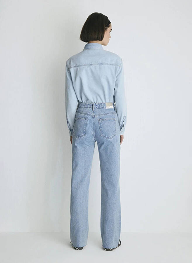 Mavi VICTORIA Lt Denim Wide Leg Women's Denim Pants M101072-34111 - 7