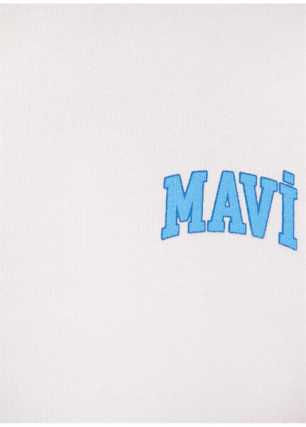 Mavi Yuvarlak Yaka Beyaz Kadın Sweatshırt M1611601-620 LOGO KISA SWEATSHIRT B - 13