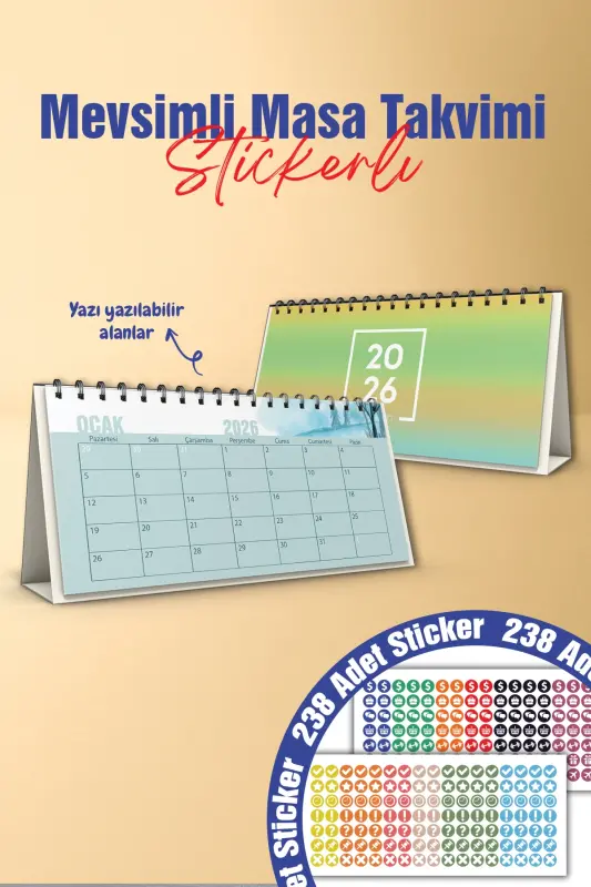 Mavsumiy dekorativ spiralli | 10x20cm | 2025 Stol kalendari - Zamonaviy - 1