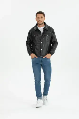 Mavsumiy Vintage Oversize Qisqa Teri Ko'ylagi - İLKCET MODA (1)