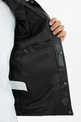 Mavsumiy Vintage Oversize Qisqa Teri Ko'ylagi - 7