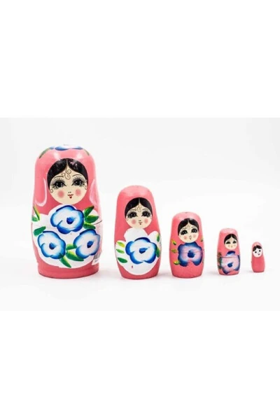 Max Nesting Dolls Pink Wooden 5 Pieces - MAHI