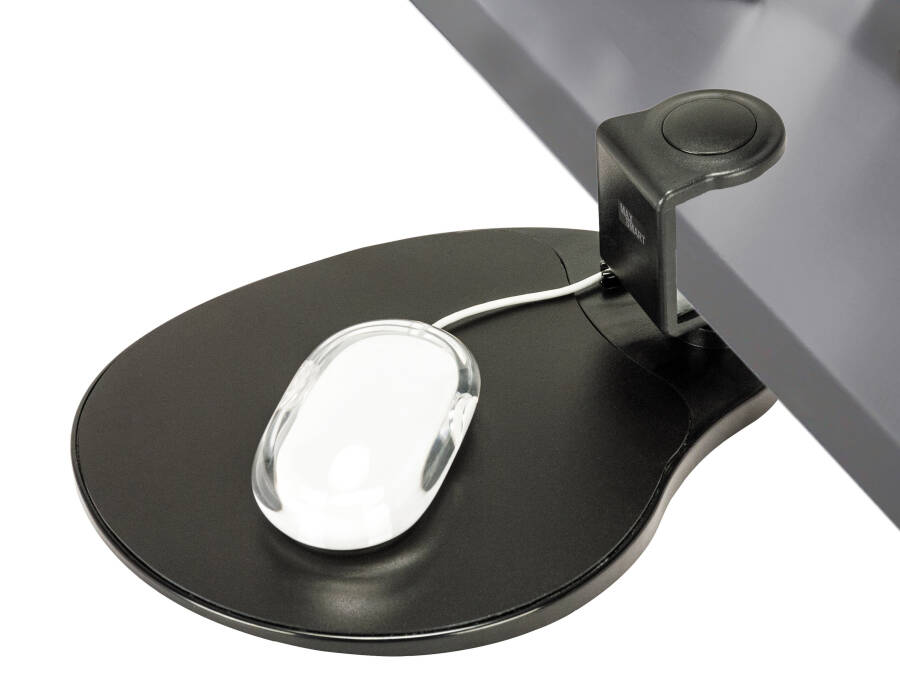 MAX SMART Under-desk Clamp on Mouse Pad with 360 Rotating Swivel Platform. - 8