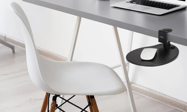 MAX SMART Under-desk Clamp on Mouse Pad with 360 Rotating Swivel Platform. - 9