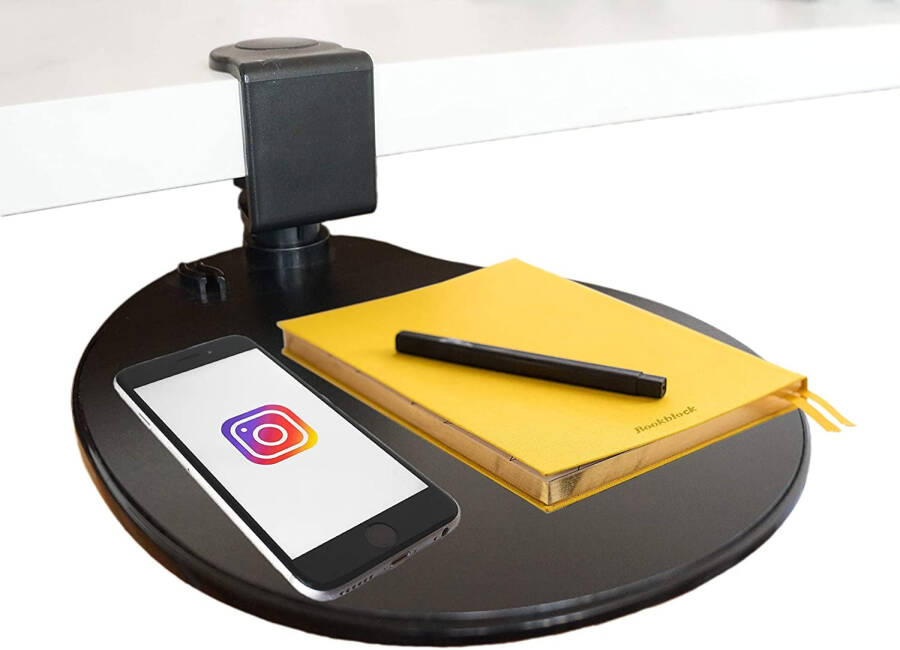 MAX SMART Under-desk Clamp on Mouse Pad with 360 Rotating Swivel Platform. - 10