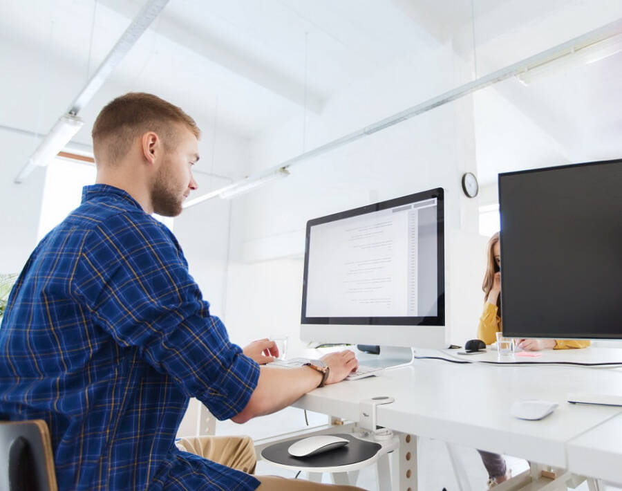 MAX SMART Under-desk Clamp on Mouse Pad with 360 Rotating Swivel Platform. - 7