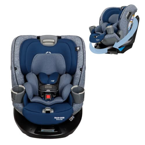 Maxi-Cosi Emme 360 Car Seat: Rotating Car Seat 360, All-in-One Convertible, Car Seat 360 Rotation, Swivel Car Seat in Navy Wonder - 1