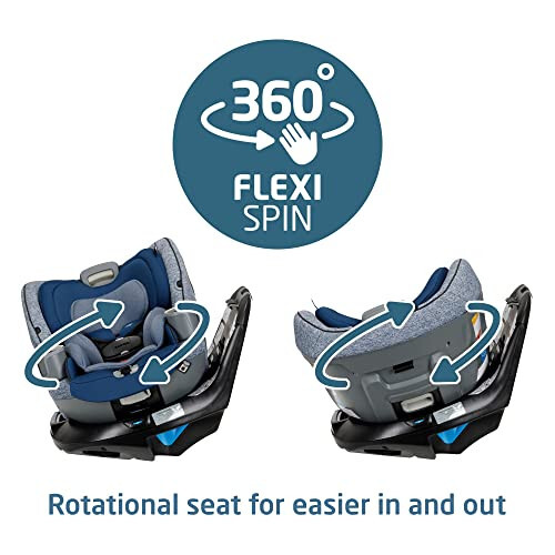 Maxi-Cosi Emme 360 Car Seat: Rotating Car Seat 360, All-in-One Convertible, Car Seat 360 Rotation, Swivel Car Seat in Navy Wonder - 7