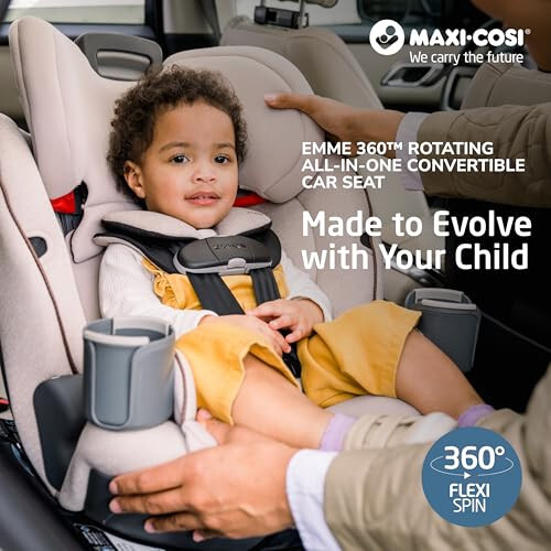 Maxi-Cosi Emme 360 Car Seat: Rotating Car Seat 360, All-in-One Convertible, Car Seat 360 Rotation, Swivel Car Seat in Navy Wonder - 5