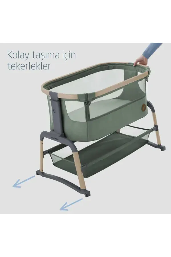 Maxi-Cosi Iora Air Sallanabilen Ahşap Görünümlü Anne Yanı Beşik Beyond Green - 7