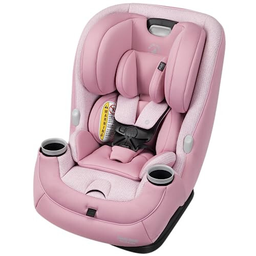 Maxi-Cosi Pria All-in-One Convertible Car Seat, Rear Facing Car Seat for Infants from 4-40 lbs, Forward Facing Car Seat up to 100 lbs in Booster Seat Mode, Rose Pink Sweater - 1