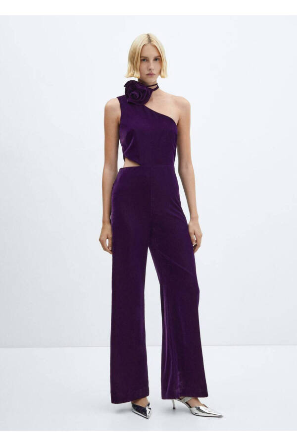 Maxi Floral Velvet Jumpsuit - 2