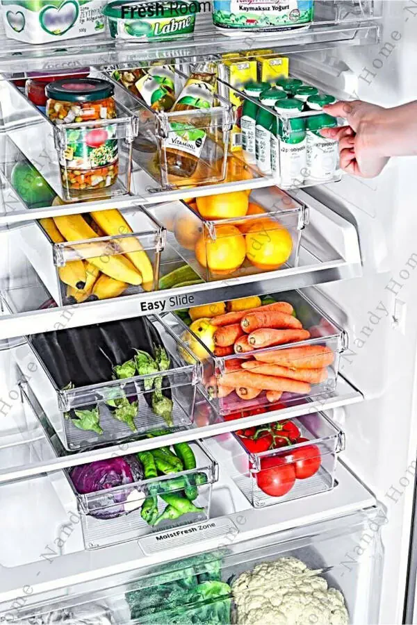 Maxi Tall Clear Refrigerator & Cabinet Organizer 3 Pack - 4