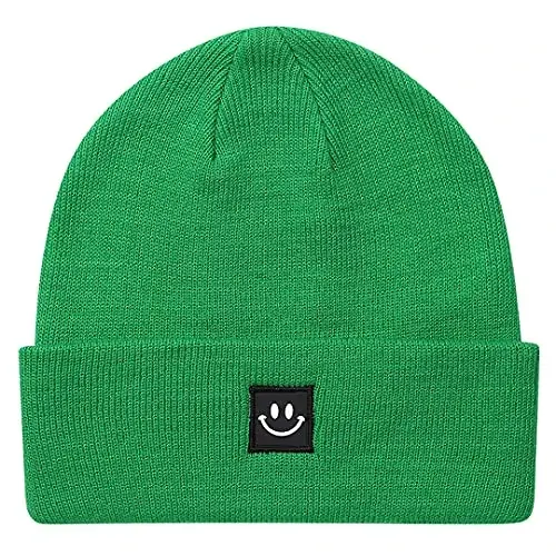 MaxNova Knit Beanie Hat erkaklar/ayollar uchun tabassumli yuzli - MAXNOVA