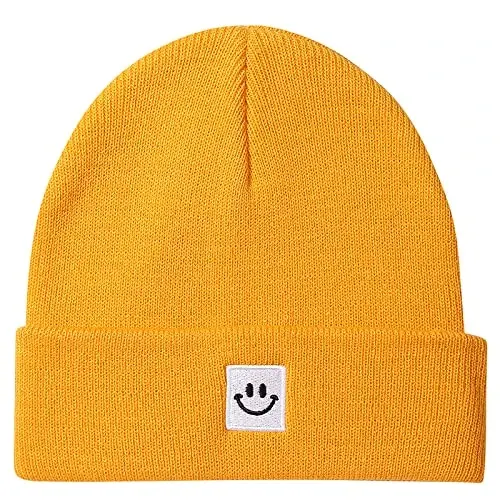 MaxNova Knit Beanie Hat with Smile Face for Men/Women - 1