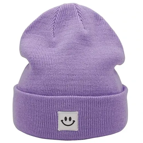 MaxNova Knit Beanie Hat with Smile Face for Men/Women - 4