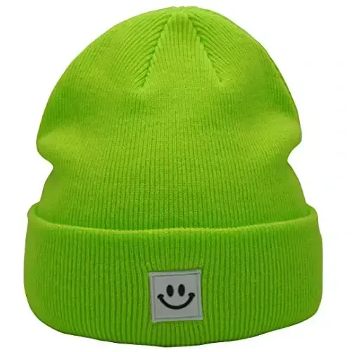 MaxNova Knit Beanie Hat with Smile Face for Men/Women - 4