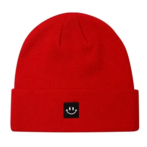 MaxNova Knit Beanie Hat with Smile Face for Men/Women - 1