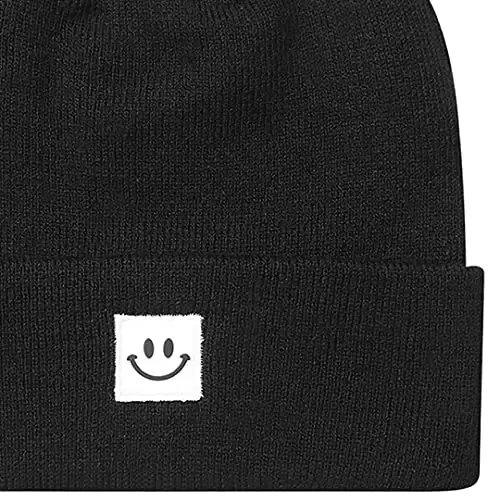 MaxNova Knit Beanie Hat with Smile Face for Men/Women - 2