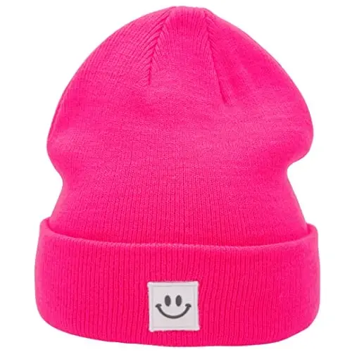 MaxNova Knit Beanie Hat with Smile Face for Men/Women - 3