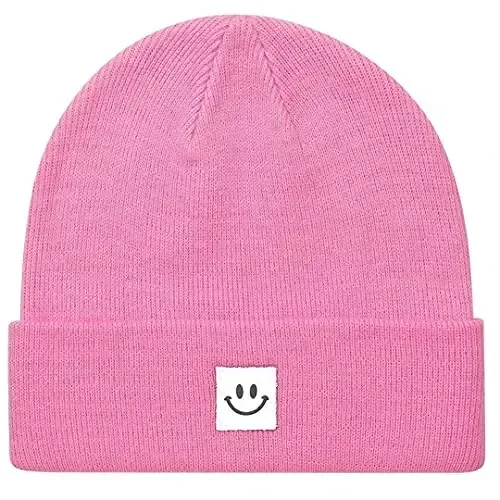 MaxNova Knit Beanie Hat with Smile Face for Men/Women 