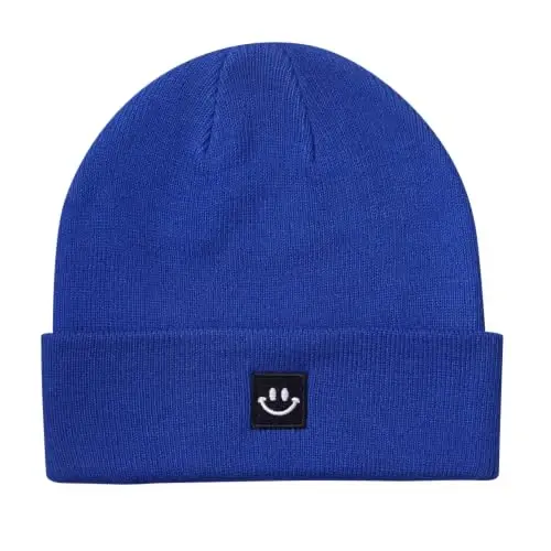 MaxNova Knit Beanie Hat with Smile Face for Men/Women - 1
