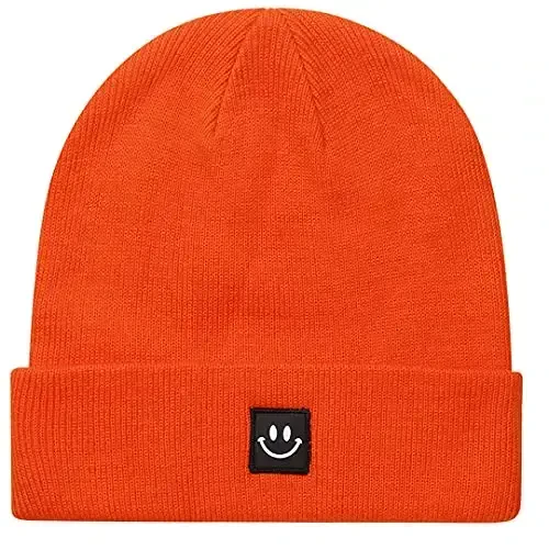 MaxNova Knit Beanie Hat with Smile Face for Men/Women - 1